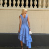 VESTIDO DAIANA ASSIMÉTRICO LISTRADO - AZUL