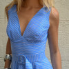 VESTIDO DAIANA ASSIMÉTRICO LISTRADO - AZUL