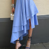 VESTIDO DAIANA ASSIMÉTRICO LISTRADO - AZUL