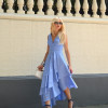 VESTIDO DAIANA ASSIMÉTRICO LISTRADO - AZUL