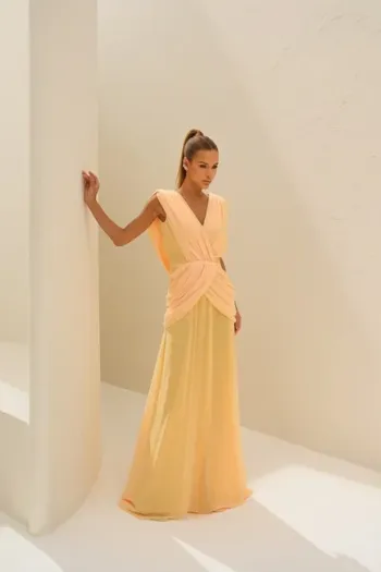 VESTIDO NADINE LONGO CAPA - CAMOMILA