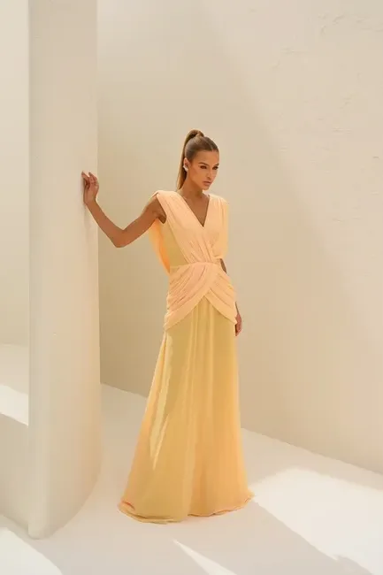 VESTIDO NADINE LONGO CAPA - CAMOMILA