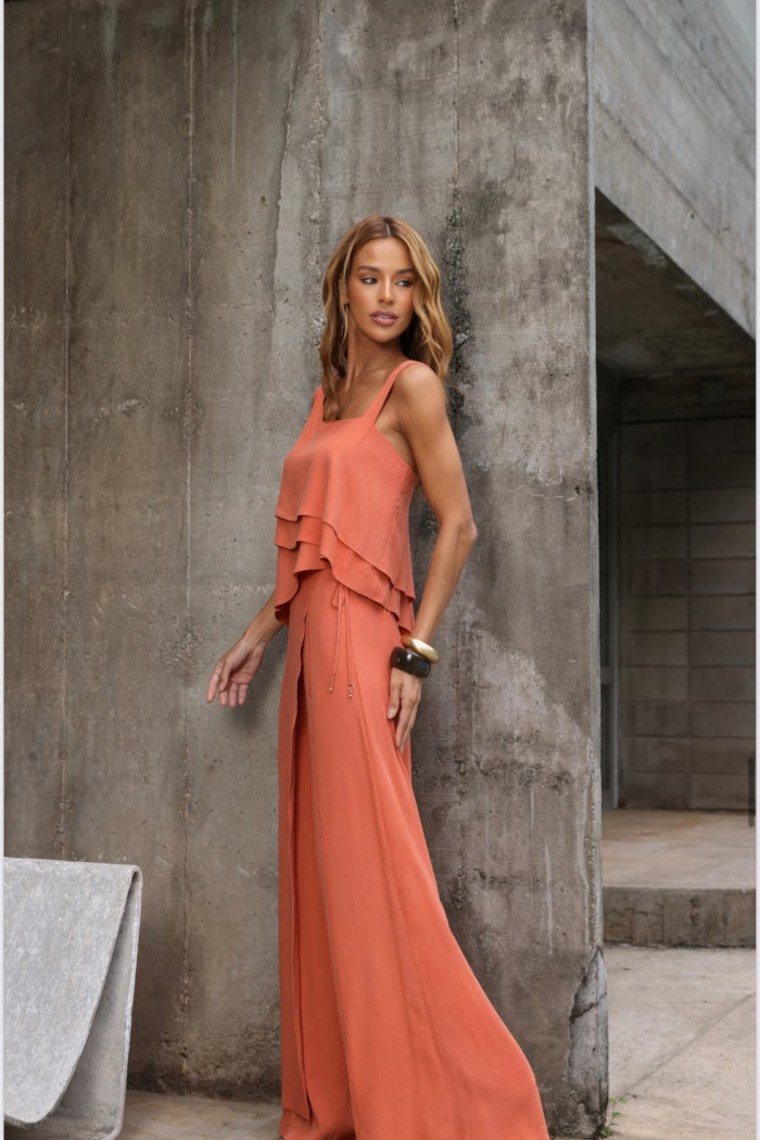 CONJUNTO MELISSA PANTALONA ENVELOPE - PAPAYA