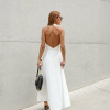 VESTIDO LONGUETE BOTÕES FRENTE ÚNICA COM GOLA - BRANCO