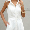 VESTIDO LONGUETE BOTÕES FRENTE ÚNICA COM GOLA - BRANCO