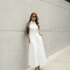 VESTIDO LONGUETE BOTÕES FRENTE ÚNICA COM GOLA - BRANCO