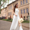 VESTIDO LONGUETE BOTÕES FRENTE ÚNICA COM GOLA - BRANCO