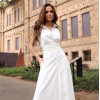 VESTIDO LONGUETE BOTÕES FRENTE ÚNICA COM GOLA - BRANCO
