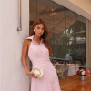 VESTIDO LONGUETE BOTÕES FRENTE ÚNICA COM GOLA - ROSA