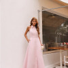VESTIDO LONGUETE BOTÕES FRENTE ÚNICA COM GOLA - ROSA