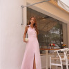 VESTIDO LONGUETE BOTÕES FRENTE ÚNICA COM GOLA - ROSA