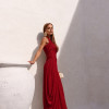 VESTIDO LONGO ASSIMÉTRICO BRUNA - BORDÔ
