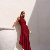 VESTIDO LONGO ASSIMÉTRICO BRUNA - BORDÔ
