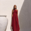 VESTIDO LONGO ASSIMÉTRICO BRUNA - BORDÔ