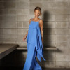 CONJUNTO NAILA BLUSA ASSIMÉTRICA CAMADAS - AZUL