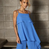CONJUNTO NAILA BLUSA ASSIMÉTRICA CAMADAS - AZUL