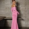 VESTIDO FRANCIELLY LONGO OMBRO A OMBRO JERSEY - ROSA