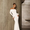 VESTIDO FRANCIELLY LONGO OMBRO A OMBRO JERSEY - BRANCO