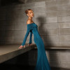 VESTIDO FRANCIELLY LONGO OMBRO A OMBRO JERSEY - VERDE GARRAFA