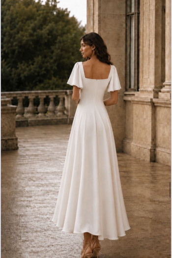 VESTIDO ANA MARIA MANGA SINO - BRANCO