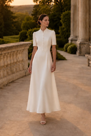 VESTIDO MANU LONGUETE BOTÕES - OFF WHITE