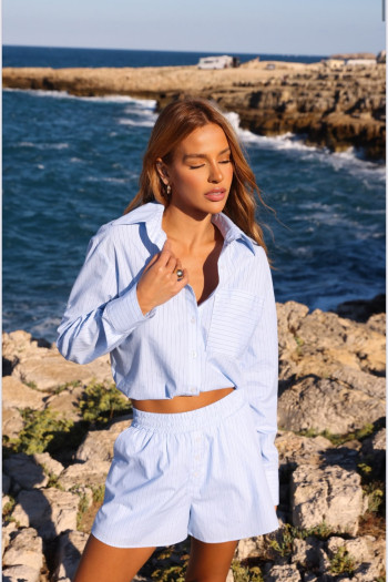 CONJUNTO STEFANI LISTRADO - AZUL