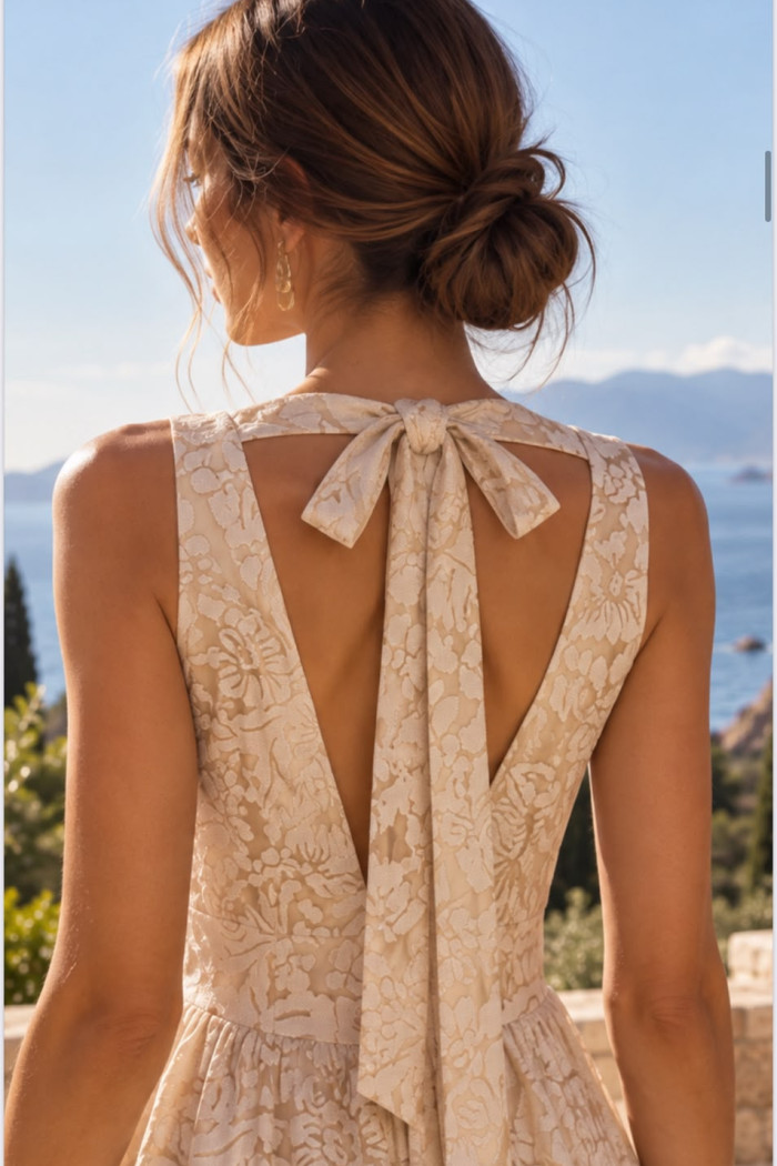 VESTIDO ANA FLÁVIA FRENTE ÚNICA - CREME
