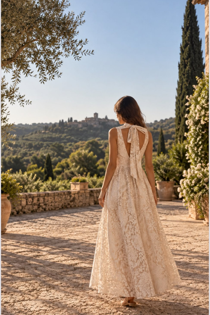 VESTIDO ANA FLÁVIA FRENTE ÚNICA - CREME