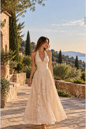 VESTIDO ANA FLÁVIA FRENTE ÚNICA - CREME