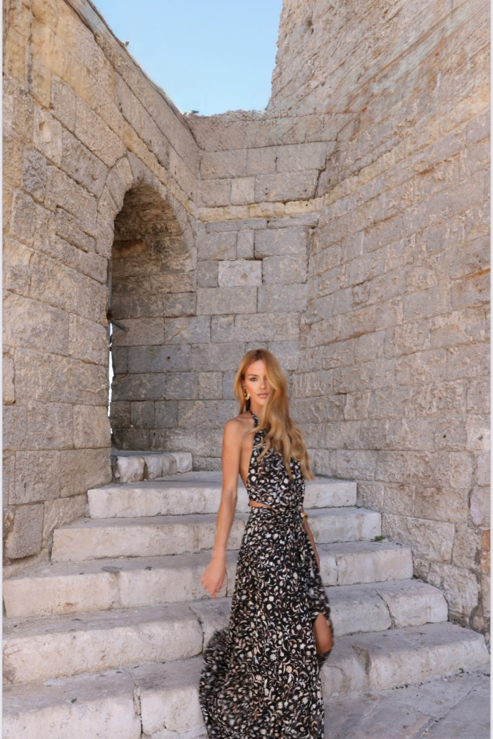 VESTIDO PALOMA ESTAMPADO - PRETO