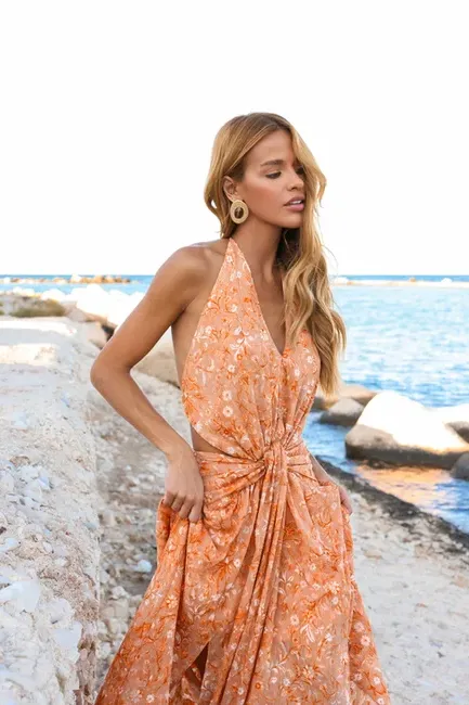 VESTIDO PALOMA ESTAMPADO - LARANJA