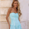 VESTIDO MARCELA LISTRADO CORSÊ - AZUL TURQUESA