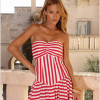 VESTIDO MARCELA LISTRADO CORSÊ - VERMELHO
