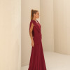 VESTIDO NADINE LONGO CAPA - MARSALA