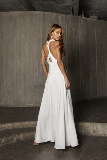 VESTIDO JANAINA LONGO COSTAS TRANÇADA - BRANCO