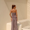 CONJUNTO CANCUN BLUSA PEPLUM LISTRADO - ROSA