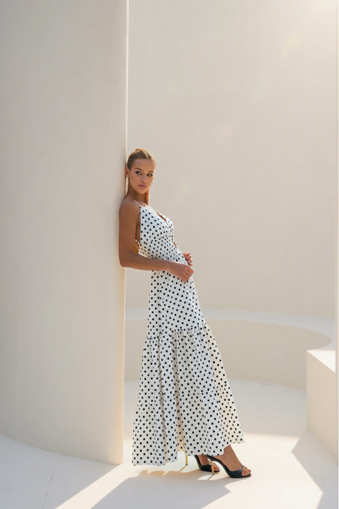 VESTIDO DELFOS LONGUETE POÁ - OFF WHITE