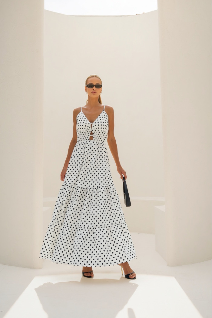 VESTIDO DELFOS LONGUETE POÁ - OFF WHITE