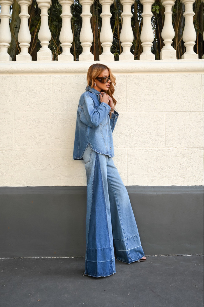JAQUETA JEANS BICOLOR