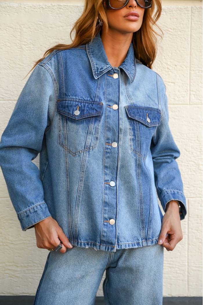 JAQUETA JEANS BICOLOR