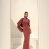 VESTIDO REBECA LONGO CAPA - ROSA SECO
