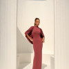 VESTIDO REBECA LONGO CAPA - ROSA SECO
