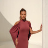 VESTIDO REBECA LONGO CAPA - ROSA SECO