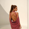 VESTIDO REBECA LONGO CAPA - ROSA SECO