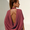 VESTIDO REBECA LONGO CAPA - ROSA SECO