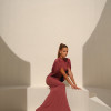 VESTIDO REBECA LONGO CAPA - ROSA SECO