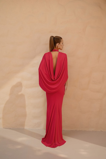 VESTIDO REBECA LONGO CAPA - VERMELHO