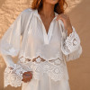 SHORTS MYKONOS EM LAISE BARRA RENDADA - OFF WHITE