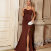 VESTIDO DE FESTA RAFAELA CREPE PARIS - MARROM