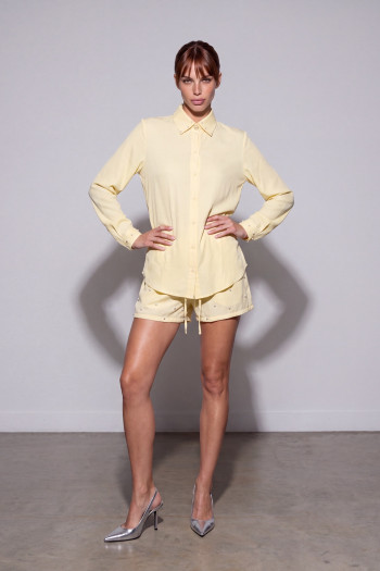 TRIJUNTO VANESSA CAMISA TOP E SHORT PÉROLAS SUMMER - AMARELO